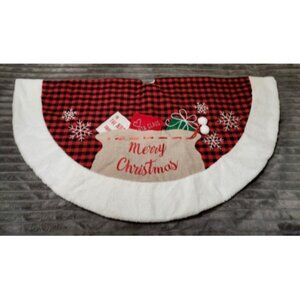 48 Inch Christmas Tree Skirt Red Buffalo Plaid & Dunlap Xmas Tree Skirts